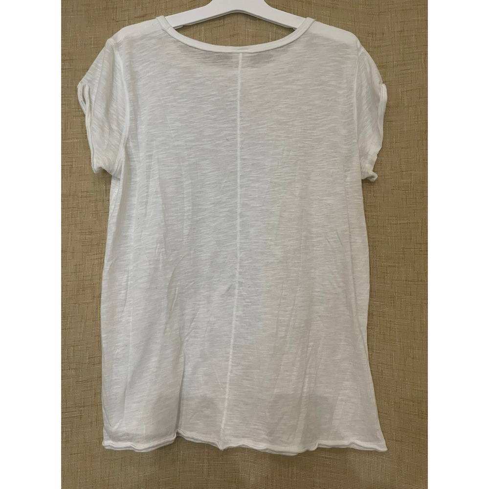 We The Free Relaxed Fit White Tee T-Shirt Top Women's Large Everyday Casual - Picture 4 of 7
